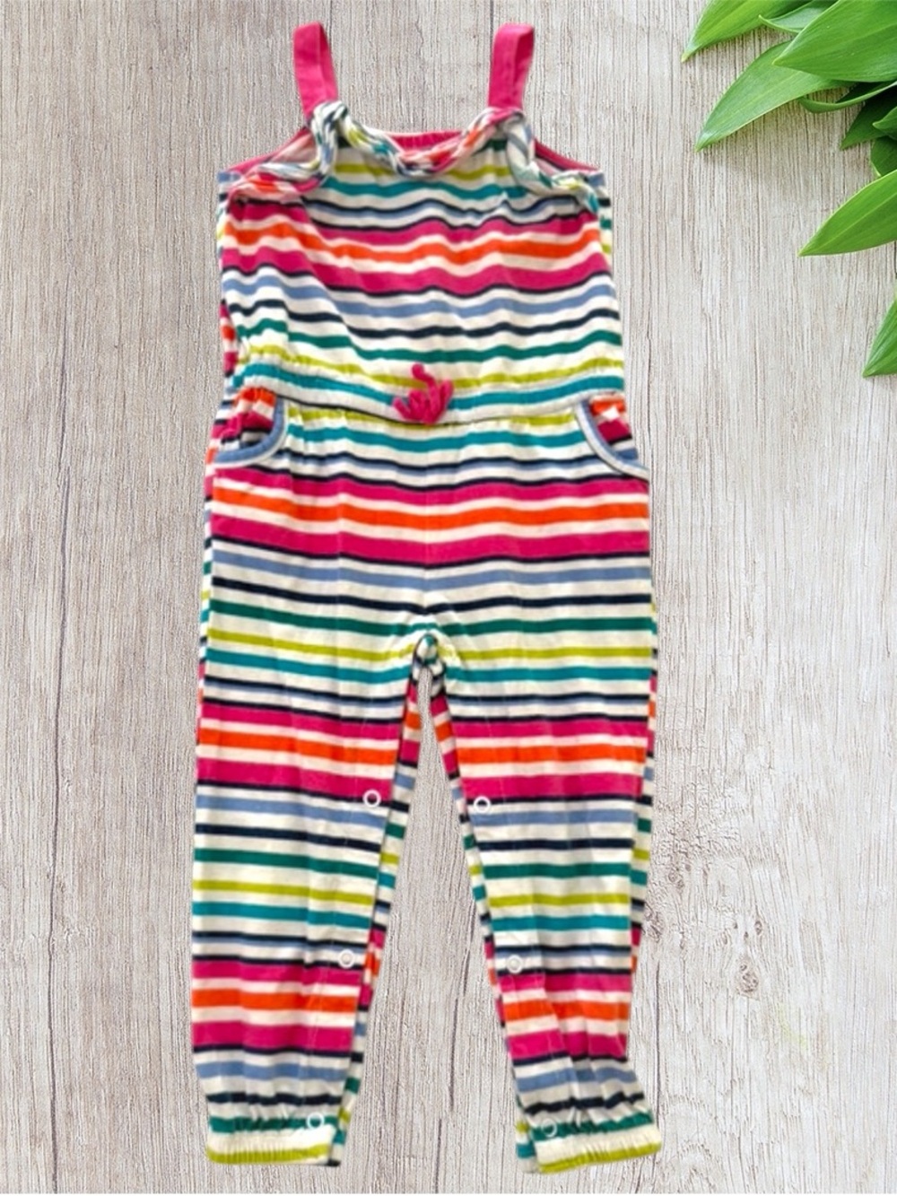 The Children’s Place Toddler Girl’s 100% Cotton Multi/Colored Striped Romper, 2T